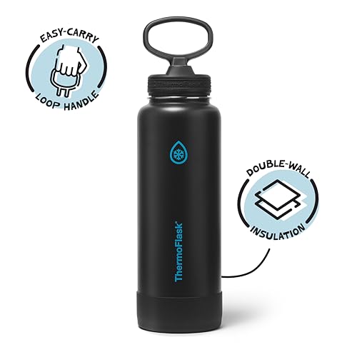 ThermoFlask Termo Aislado con Tapa de Pajilla (40 oz, Electric Eclipse) - Botella de Acero Inoxidable para Bebidas Frías y Calientes, Antigoteo, para Viajes y Hidratación Diaria miniatura 2