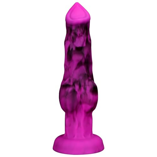 AMAZBEE Monster Anal Dildo für Analdehnung Silikon Analplug mit starkem Saugnapf weicher Massager für die Prostata Sexspielzeug für Erwachsene in Form eines Hundes (L)