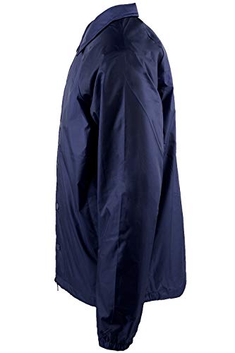 Shaka Wear Men’s Coach Jacket – Classic Windbreaker Nylon Water Resistance Relaxed Fit Snaps Blank Coat Cj03 Navy 1Xl #TOP2