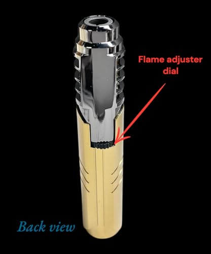 Encendedor antorcha con llama azul recargable dorado miniatura 4