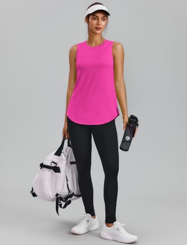 Image of PINSPARK Workout Tank Tops for Women UPF 50+ Side Slits Athletic Gym Shirt