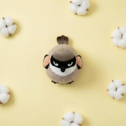 Amagogo Bird Doll Stuffed Animal Soft Toy Decorative Embroidered Short Polyester Fiber Weighted Particles Long Fluffiness Silky Smooth Suitable for Bedroom Gift Giving, Shrike - 3