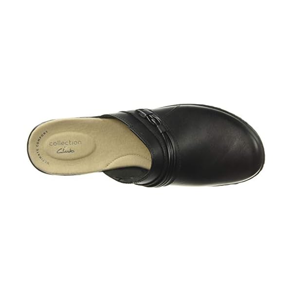 Clarks-Leisa-Clover Clarks Women's Leisa Clover Clog, Black Leather, 90 M US