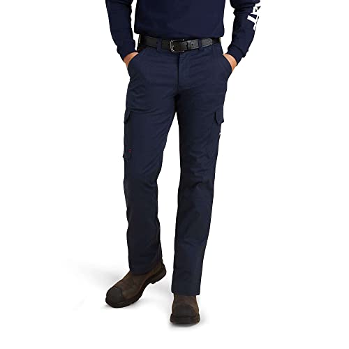 ARIAT Men's FR M7 Slim Duralight Stretch Ripstop Straight Pant, Fr Navy, Size 42L x 36W - image 1