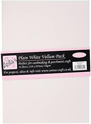docrafts Anita's A4 Parchment Vellum Paper, Plain White, 10-Pack