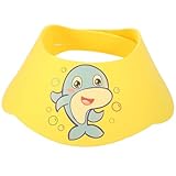 HOOTNEE Visiera Regolabile per Bagnetto con Ampia Falda Protettiva Cappello Lavaggio Capelli per Ragazzo Ragazza e Ragazzi Protezione Occhi e Viso Durante Shampoo e Doccia Giallo