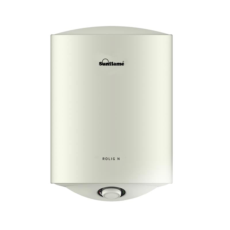 Image of Sunflame Rolig N Geyser 15 Litre Wall Mount Water Heater for Home | 5 Star Rating | Vitreous Enamel Tank Coating | Advanced Multi-layered Safety | Suitable for Hard Water & High-rise Buildings | White