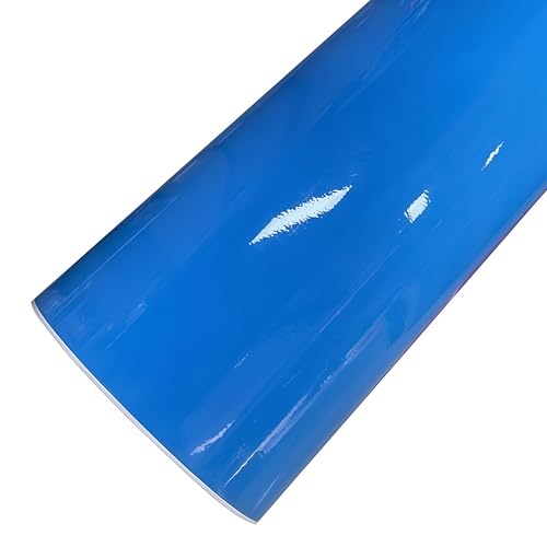 Image of LZLRUN High Gloss Vinyl Realistic Paint Wrap Roll Car Sticker Film Decal Bubble Free Come with Installation Tool Set (Medium Blue, 1ft x 5ft)
