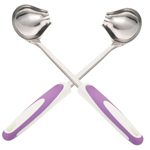 SOLUSTRE 2pcs Stainless Steel Gravy Ladles with Comfortable Grip Non Slip Design for Sauce Serving Kitchen Accessory for Cooking and Dining