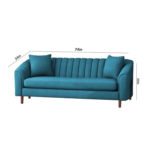 Image of Doraldo 3 + 2 Seater Sofa Set for Living Room (Turrquise) Premium Fabric Sofa