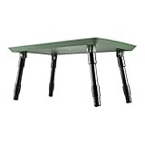 Homeponnew Mesa de pesca plegable portátil para uso en exteriores, almacenamiento de doble capa con altura ajustable, 40 x 25 x 20 cm, construcción de plástico y aleación de aluminio