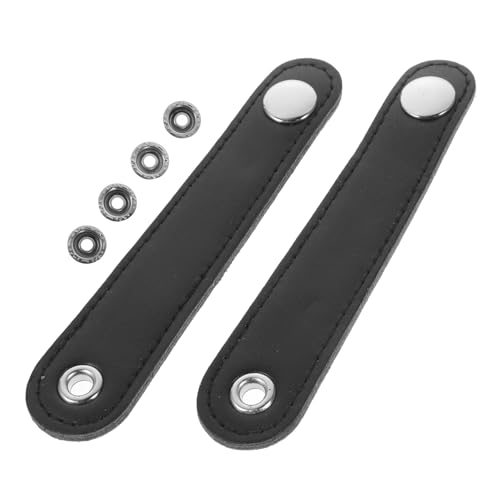 NULYLU Universal Double-layer Accordion Bellows Buckle Leather Belt 2 Buckles