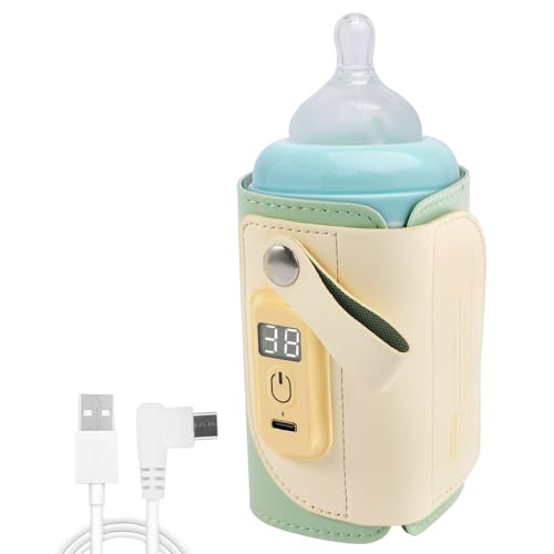 Image of Portable Bottle Warmer for Travel, Traveling Bottle Warmer, Baby Bottle Warmer with Temperature Control, Fast Heating Baby Milk Warmer, Safe Traveling Warmer for Babies (Green)