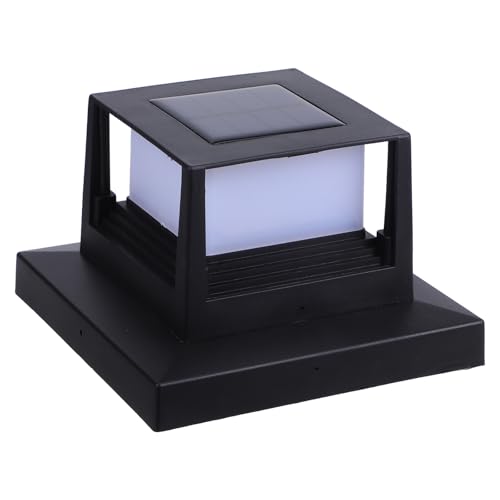 Lámpara solar para postes 5x5 PRETYZOOM con batería de 600 Ma resistente a la lluvia