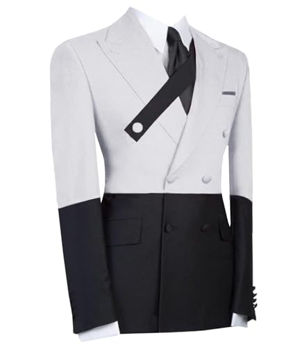 Men's Match Color Blazer Double Breasted Jacket Formal Business Activity Suit Coat