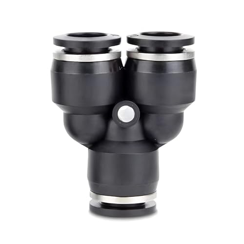 Raccord pneumatique noir 16mm anti fuite pour tube PU et raccord rapide