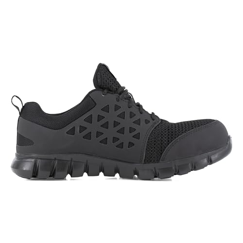 Image of Reebok Mens Rb409 Sublite Cushion Work Safety Athletic Composite Toe Shoe Black