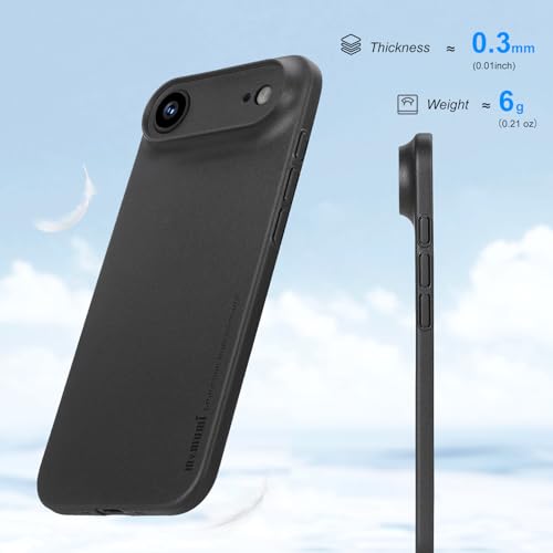 memumi Case for iPhone 17 Air Ultra Thin 0.3mm Lightweight [No-Case Feeling] Matte Hard Cover with Camera Protection for iPhone Air 2025 Slim Cover in Minimalist Design, Frosted Black by memumi - Used condition - Image 2