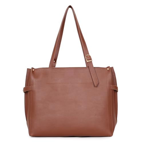 Image of Carrylux Women's Soft PU Tote Bag | Large Single Compartment Shoulder Handbag with Adjustable Strap | Office, College & Casual