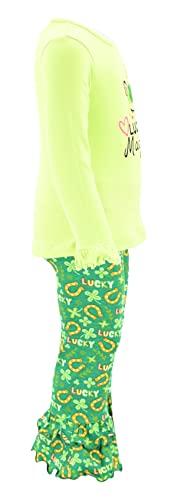 Image of Unique Baby 2 Piece Girls Double Ruffle Leggings and Long Sleeve Shirt Clothes Set Kid and Toddler Girl Outfit