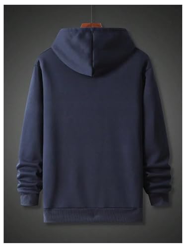 MakeMeChic Men's Letter Graphic Long Sleeve Hoodies Top Drawstring Drop Shoulder Sweatshirt2