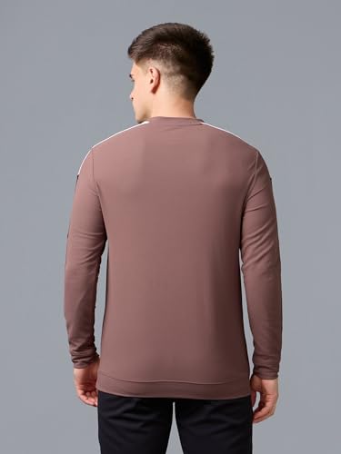 Image of TECHNOSPORT Men's Colorblock Full Sleeve T-Shirt MATPIQ Quick Dry Slim Fit Round Neck Sports Tee for Gym Casual Layering Wear UPF50+ Anti Odour