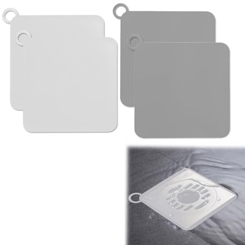 JYXNU 4 Piezas Tapa Bote Sifónico Silicona Cuadrada Tapa Desagüe Ducha Válvula Antiolores Ducha Universal Tapón Ducha Antiolor para Baño Cocina y Fregadero 15x15cm