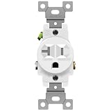 ENERLITES Single Receptacle Outlet, Tamper-Resistant, Commercial Grade, 3-Wire, Grounding Screw, 2-Pole, 5-20R, 20A 125V, UL Listed, 61200-TR-W, White