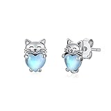 Cat Earrings 925 Sterling Silver Cute Animal Kitten Stud Earrings Cat Jewelry Gifts for Women Girls