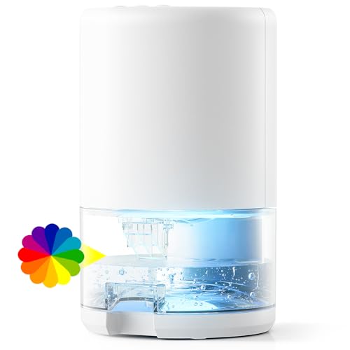 Image of Dehumidifiers for Home, 1L Dehumidifier for Bedroom, Auto Off&7 Color Led Lights Portable Dehumidifier, Ultra Quiet for Drying Clothes Wardrobe Bathroom(550ML/Day)