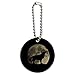 Wolf Howling Moon Silhouette Wood Wooden Round Keychain Key Chain Ring