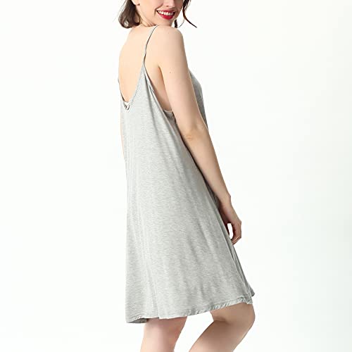 Lu's Chic Women's Nightgown Cami Cotton Sleepwear Plus Size Sleeveless Loungewear