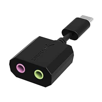 SABRENT Adaptador de sonido estéreo externo USB tipo C para Windows y Mac. Plug and Play, no necesita controladores (AU-MMSC)