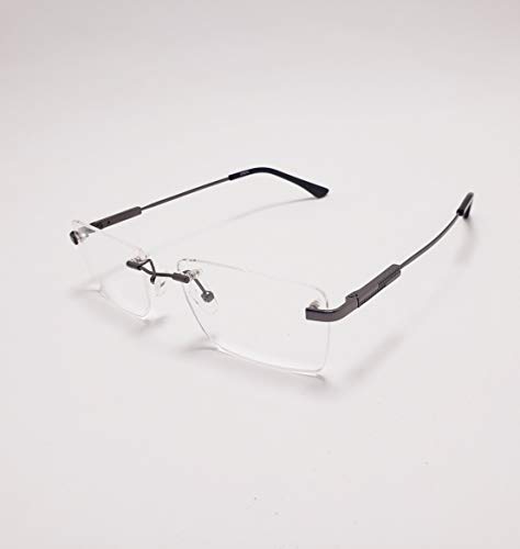 Armação Óculos Titanium Metal Sem Aro Com Lentes Sem Grau