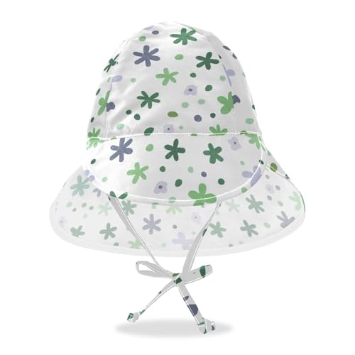 Boho Simple Style Galaxy Leaves Flowers Infant Sun Hats Baby Boys Beach Caps Girl UPF 50+ Large Brim Beach Essentials