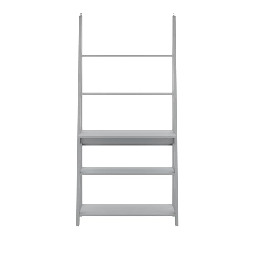 LPD Home Tiva Ladder Desk | Modern Ladder-Style Desk with 3 Shelves | Space-Saving Storage & Display Unit | Stylish Home Office & Media Furniture (Grey)