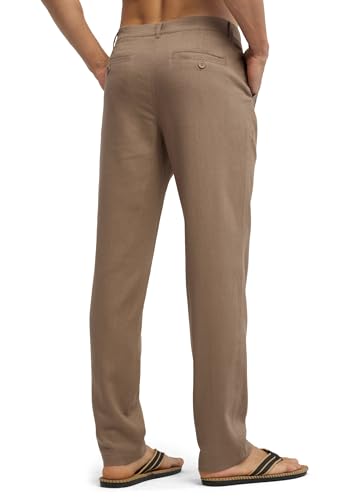Image of Willit Men's Linen Pants Casual Linen Dress Pants Beach Summer Lightweight Trousers 28 inch 30 inch 32 inch