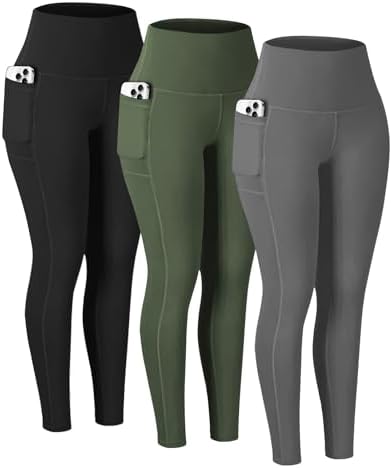 Diravo 5 Pack Workout Leggings for Women with Pockets - High Wais...