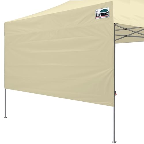 Image of Eurmax USA 10x4.8 Pop Up Canopy SunWall-UV Protection for Tents,Blocks Sunlight&Wind,Water Resistant Side Wall Only,Easy Hook & Loop Installation,Fit for 10FT Straight Leg Shelters&Gazebo,Beige