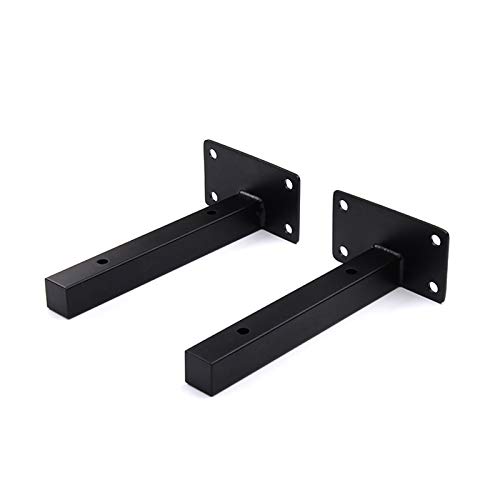 Preisvergleich Produktbild JFAG Verdeckte Regal Halterung Schwerlastträger Wandkonsole Edelstahl Schwebende Regalhalterung 2 Stück (Schwarz / Silber)