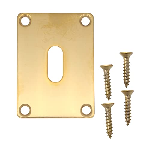 Repair Escutcheon Key Hole Cover Plate Screw Fix Polished Brass 65 x 47mm, 65mm/47mm/1mm