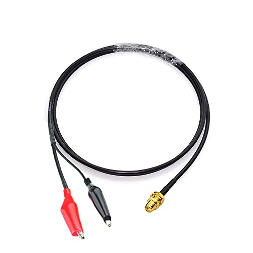 Image of SMA Female Connection Coaxial Cable Dual Ended Alligator Clips Red and Black Test Lead Wire RG174 / 100cm