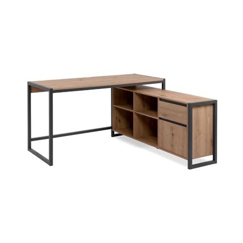 Calicosy Escritorio De Esquina Modular En Decoración De Roble De 139 Cm - Praga