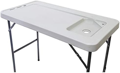 Folding Portable Fish Fillet & Hunting & Cutting Table with Sink Faucet (114.5 * 59 * 94.5cm)