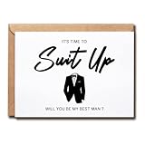 OystersPearl It's Time To Suit Up - Will You Be My Best Man - Usher - Page Boy - Groomsmen Wedding Proposal Card - Valentine Greeting Card