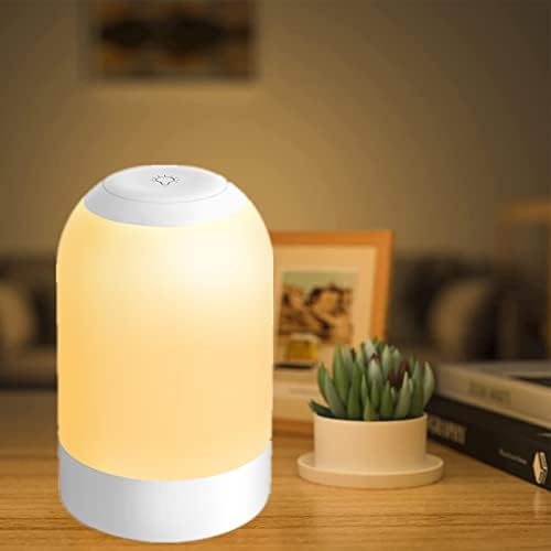 Gelielim Night Light for Kids, LED Bedside Table Lamp, Portable Rechargeable Lamp, Touch Control, Dimmable, 7 Color RGB, 1Hr Timer, Memory Function, Baby Night Light for Bedroom, Nursering, Baby Gift
