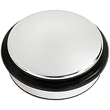 Andrew James Heavy Duty Door Stop – 1.2kg Chrome Finish, 10cm Diameter, Rubber Bumper, Non-Slip Base – Holds Doors Open, Protects Walls & Skirting, Works on Carpet, Laminate, Vinyl & Wooden Floors - Image 1