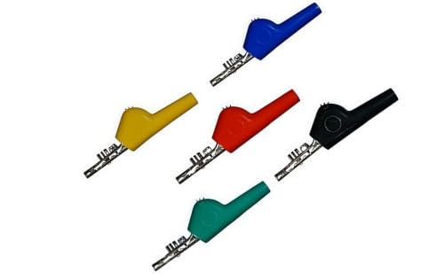 Image of TP330 Alligator Clip Bed of Nail and Single Spike Angled Nose Large Test Probe 1 Pair Red /Black /Green /Yellow /Blue