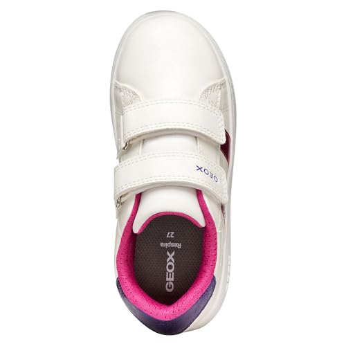 Geox J ECLYPER Mädchen-Sneaker, Weiß/DK Fuchsia, 35 EU, Weiß, Dunkelviolett, 35 EU – Ansicht 6