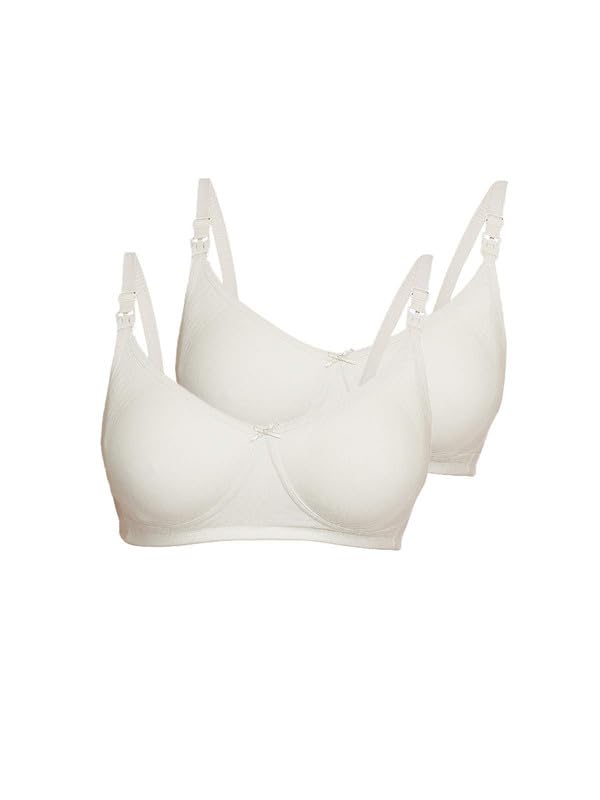 Image of Inner Sense Organic Cotton Bamboo Feeding Bra for Women Full Coverage I Non Padded Encircled Nursing Bra for Women with Side Support and Wirefree Design (Combo Pack)
